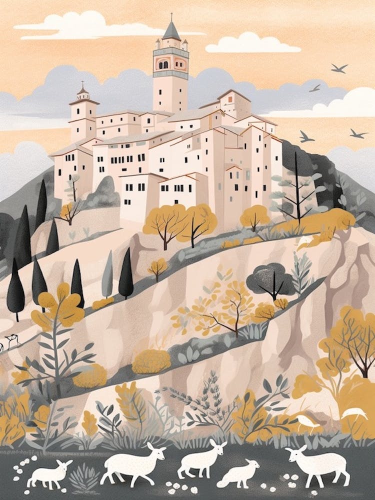Assisi, Italy Illustration