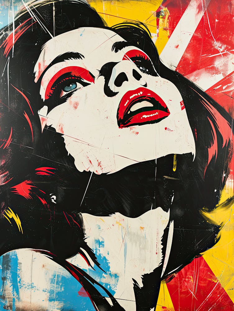 Lady In Red Pop Art