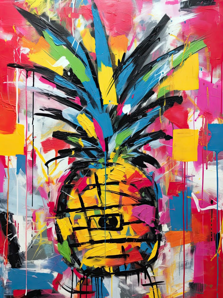 Colorful Cravings: Pineapple Street Art Delight