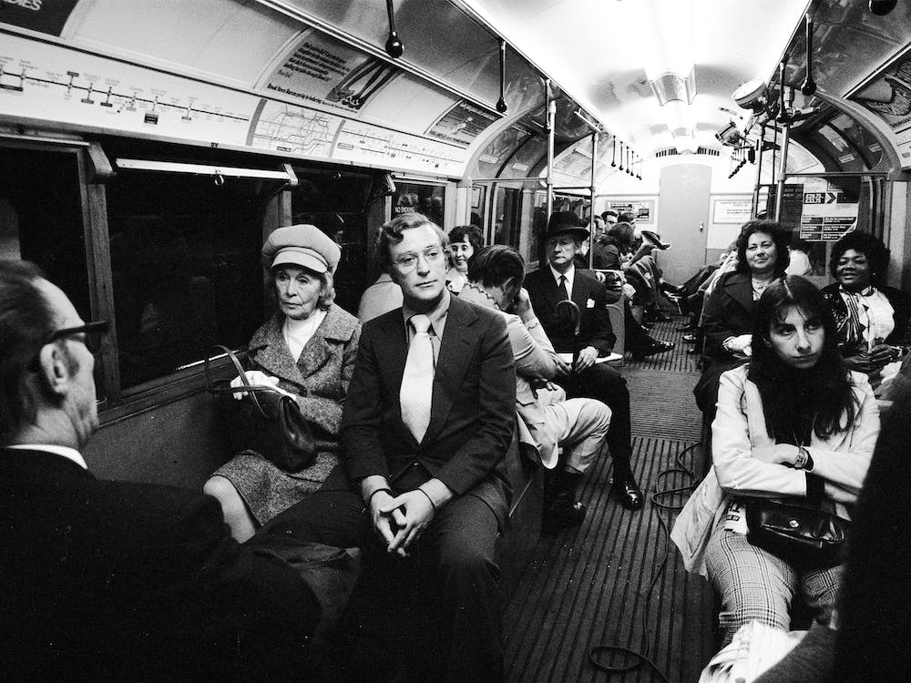 Michael Caine On The London Underground, 1973