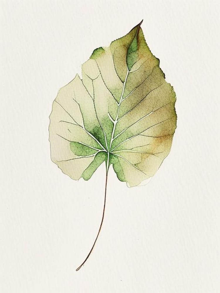 Malva Leaf Minimalist Watercolour