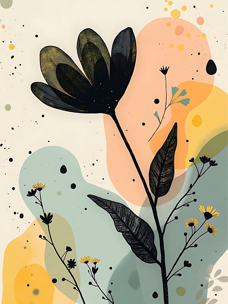 Subtle Natural Tones with Abstract Leaf Pattern