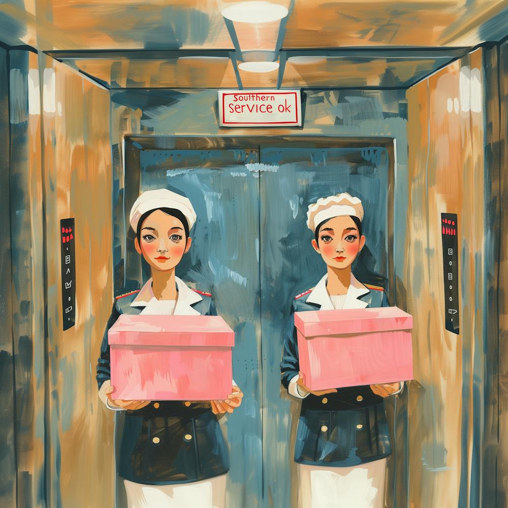 Two Women In An Elevator 2