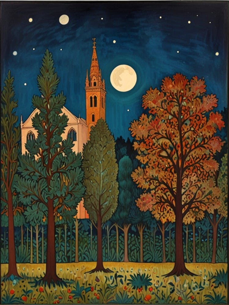 William Morris Moonlight In The Woods 47