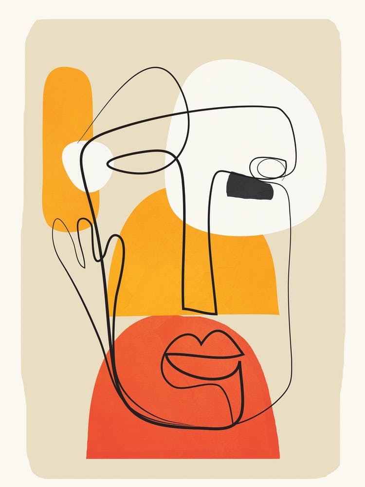 Abstract Face Line Design 02