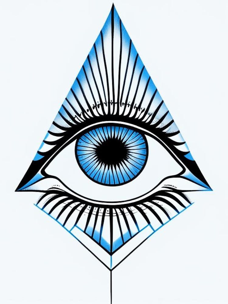 Third Eye Symbolism, Symbol, Third Eye Blue & White 5