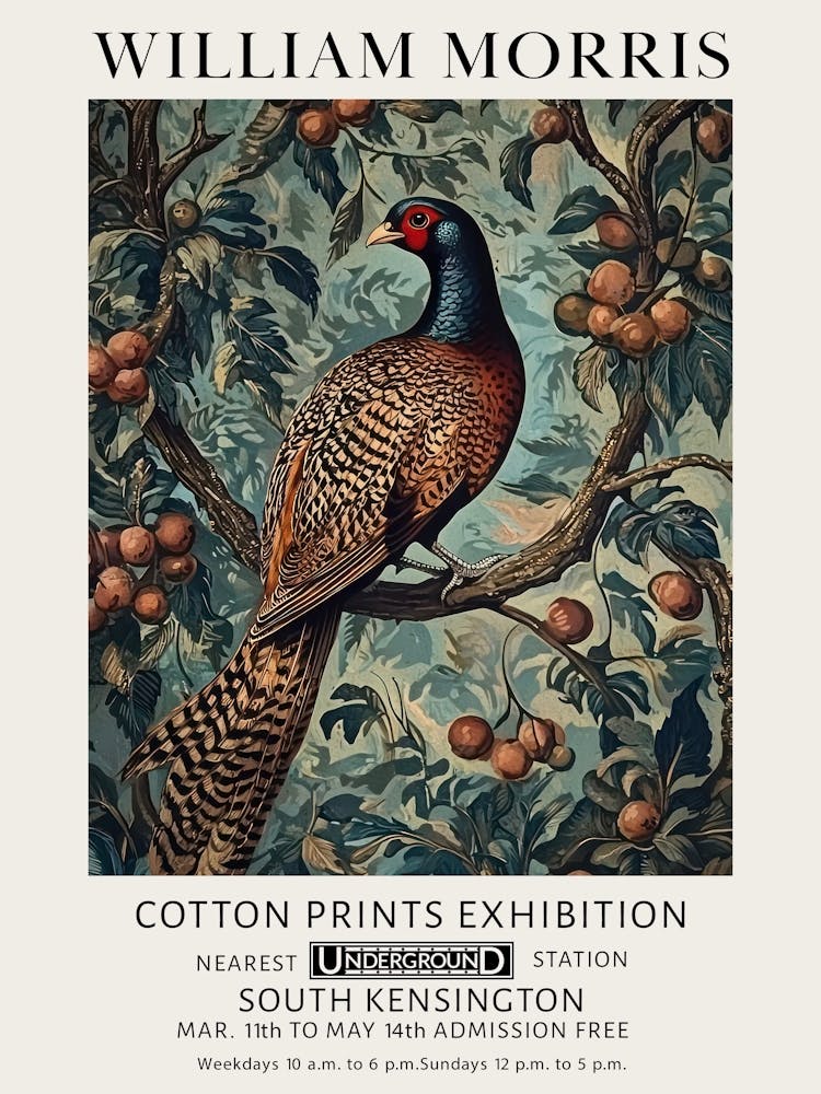 William Morris Pheasant Vintage Vintage Exhibition