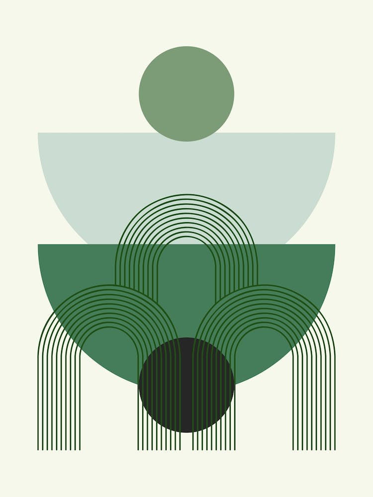 Mid Century In Forest Shades Dining Room