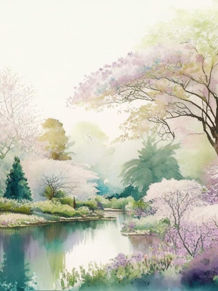 Brooklyn Botanic Garden, 2, Usa Pastel Watercolour
