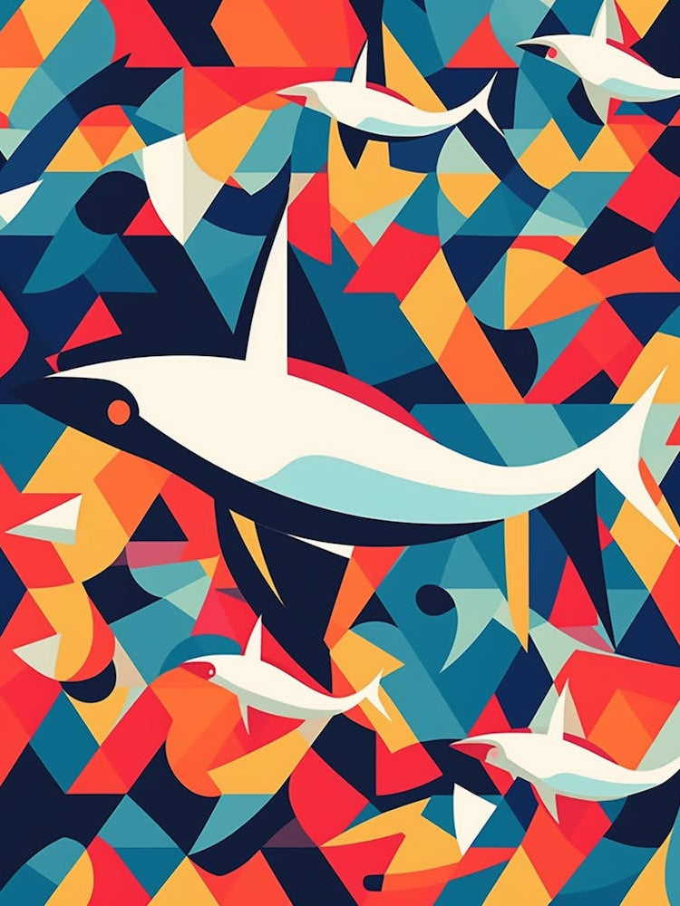Shark In The Style Of Matisse Abstract 1