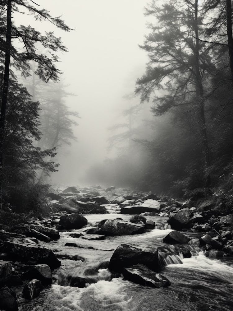 Great Smoky, Black And White Analogue Photograph 3