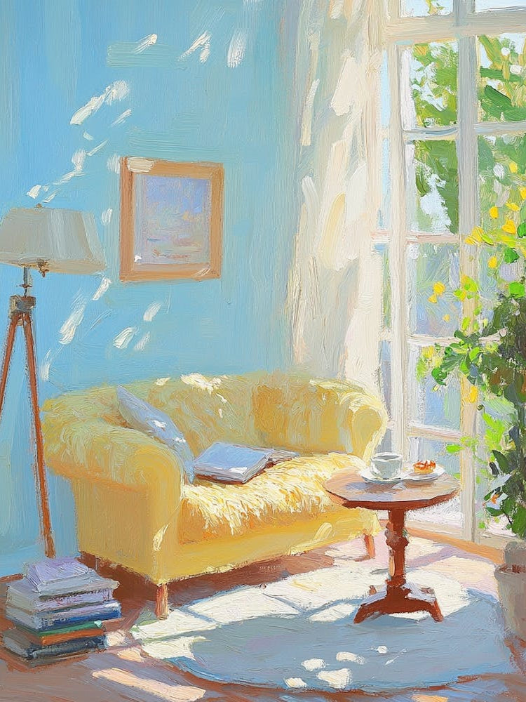 Impressionist Wood Grain Oil Painting Parallel View