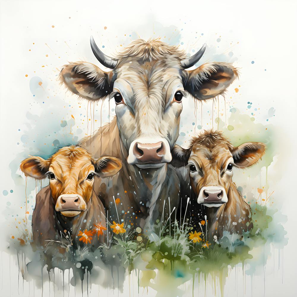 Infinite Love Illustration Of The Maternal Devotion Of A Beautiful Cow