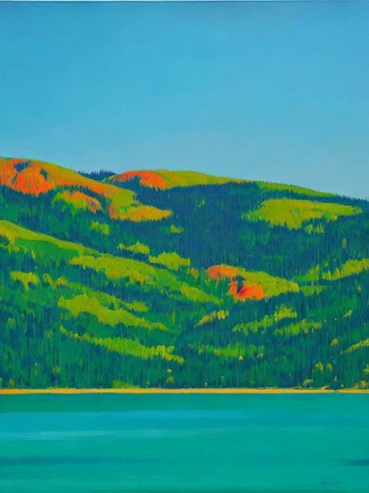 Pribaikalsky National Park Russia Blue Oil Painting 2 
