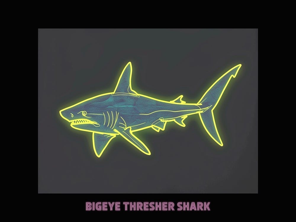 Neon Pink Bigeye Thresher Shark Poster 5