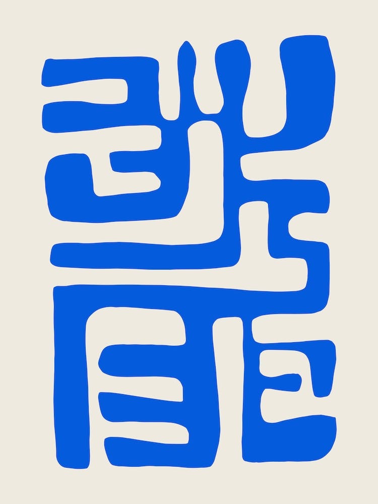 Abstract Labyrinth 1 Blue