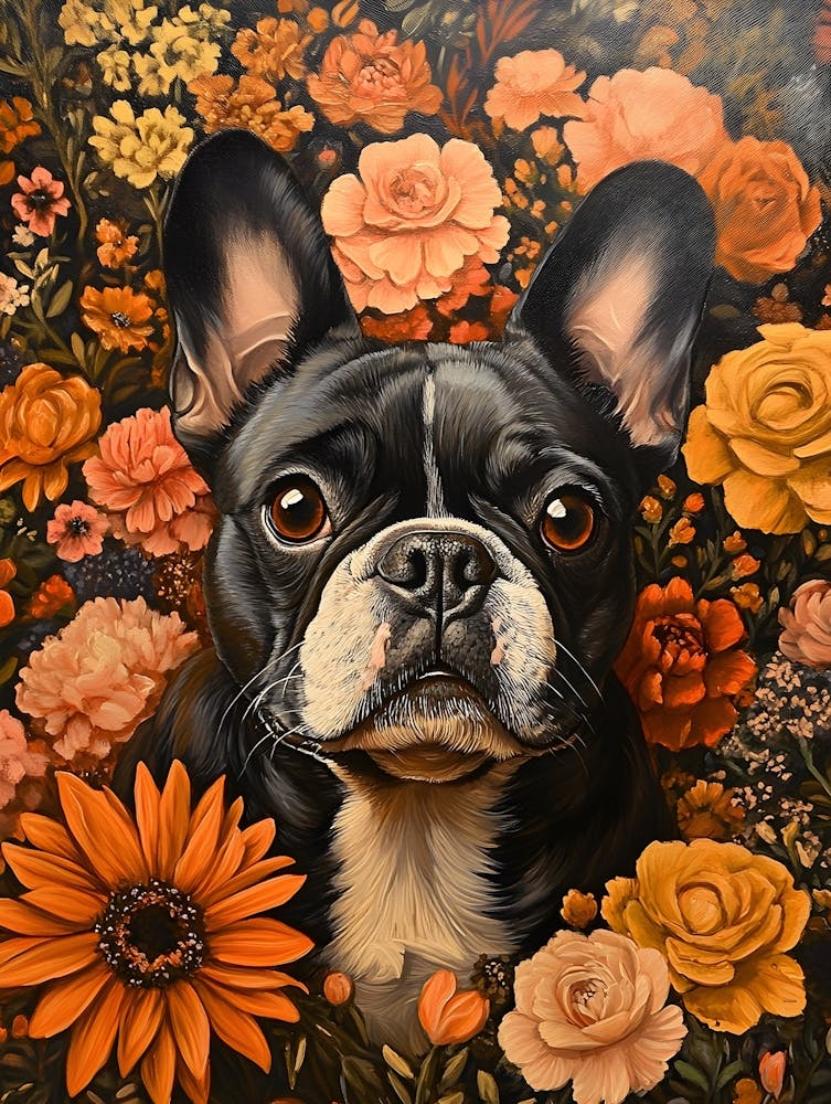 Frenchie And Flowers 7