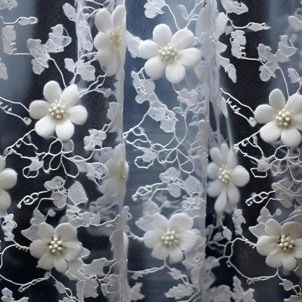 White Flowers On Lace 2