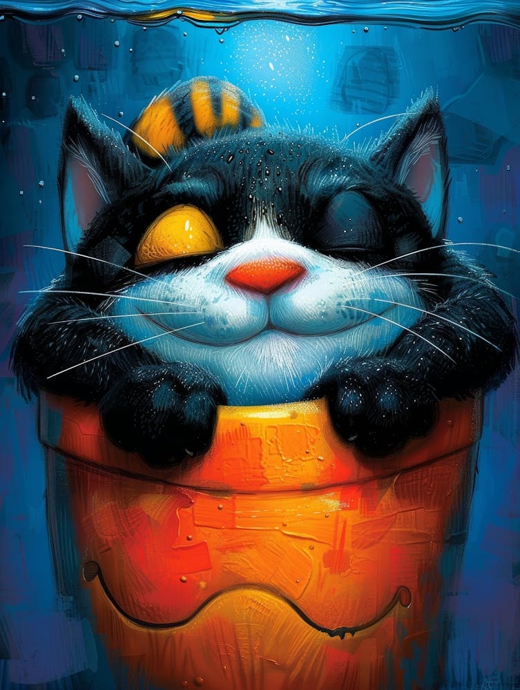 Cat In A Pot 2