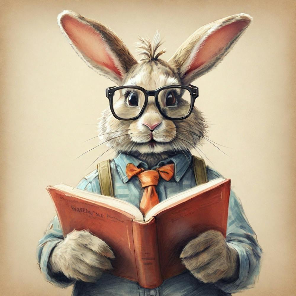 Rabbit Reading A Book 1