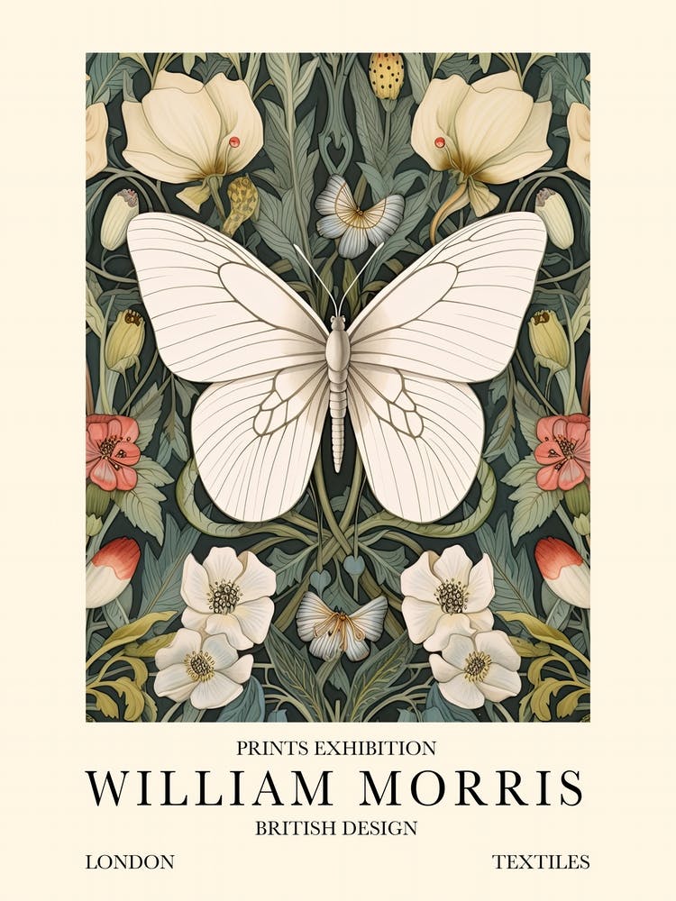 William Morris Print Exhibition Poster Butterfly