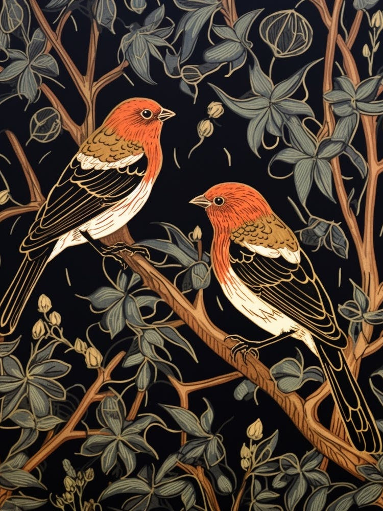 Art Nouveau Birds Poster American Goldfinch 3