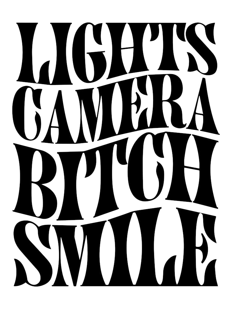 I Can Do It With A Broken Heart, Taylor Taylor Swift, Lights Camera Bitch Smile Lyric Quote The Tortured Poets Department Decor In White