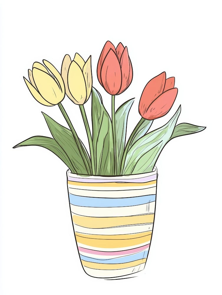 Tulips In A Pot 4