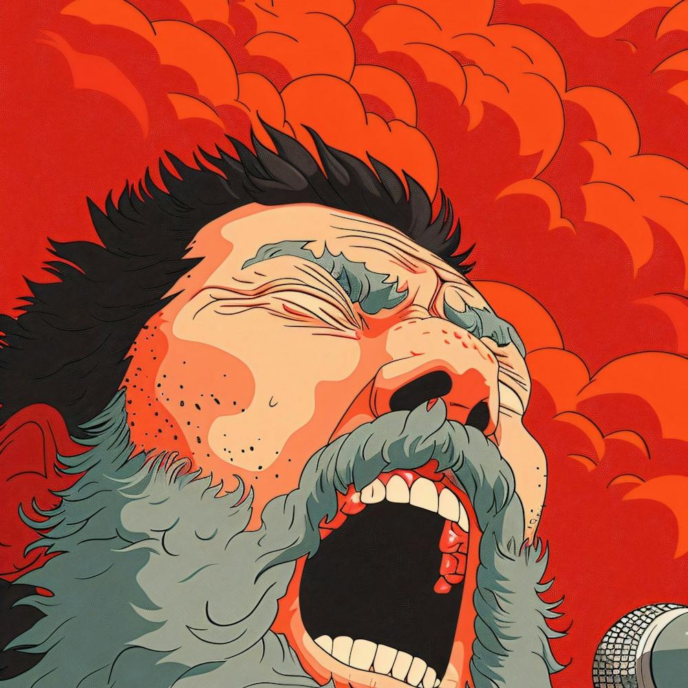 Man With A Beard Screaming Manga Japan