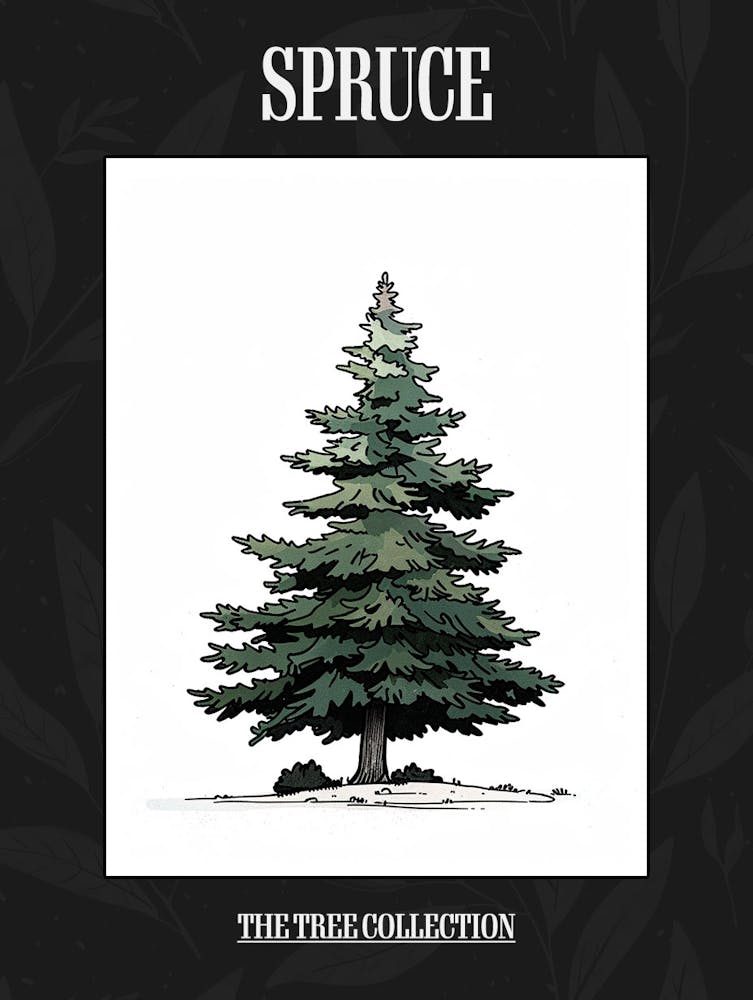 Spruce Tree Pixel Illustration 3 Poster
