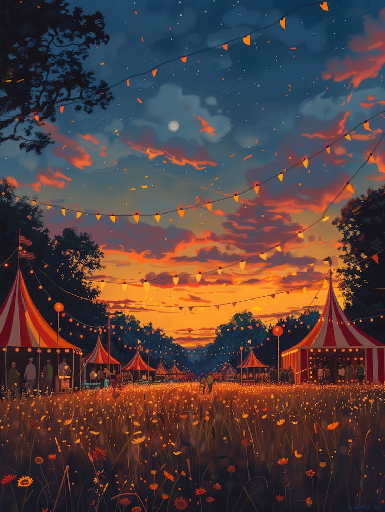 Sunset At The Circus Tents
