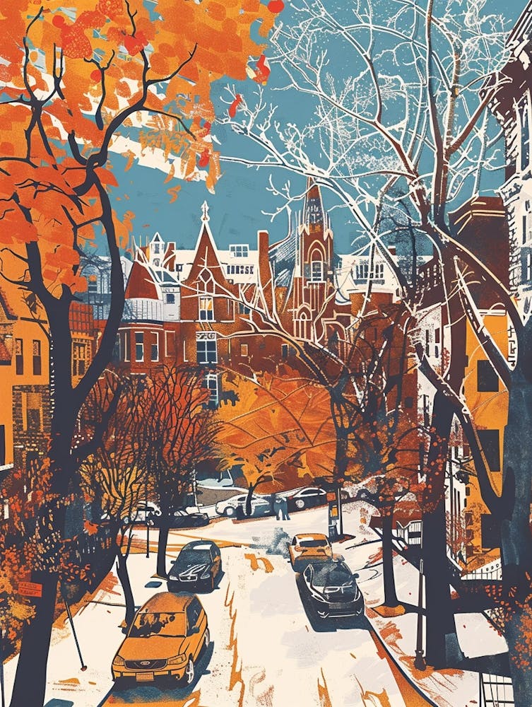 Fordham New York Colourful Silkscreen Illustration 3