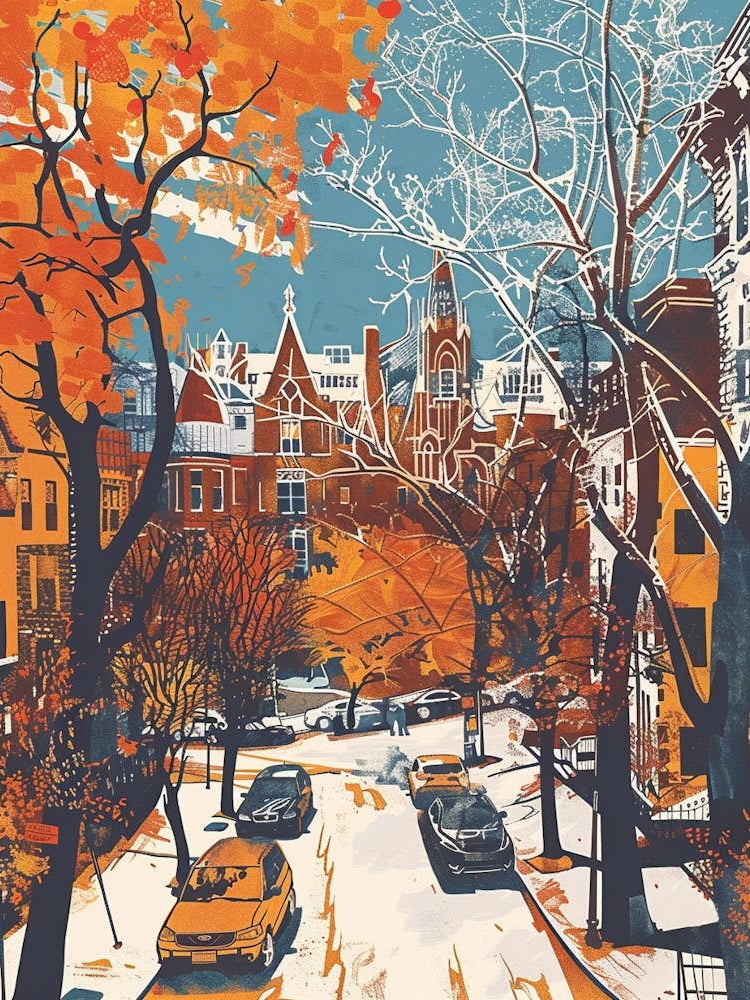 Fordham New York Colourful Silkscreen Illustration 3