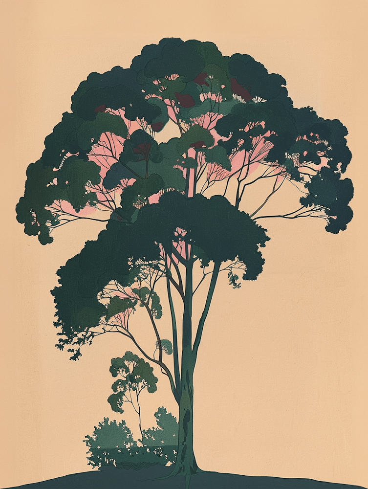 Eucalyptus Tree Colourful Illustration 3