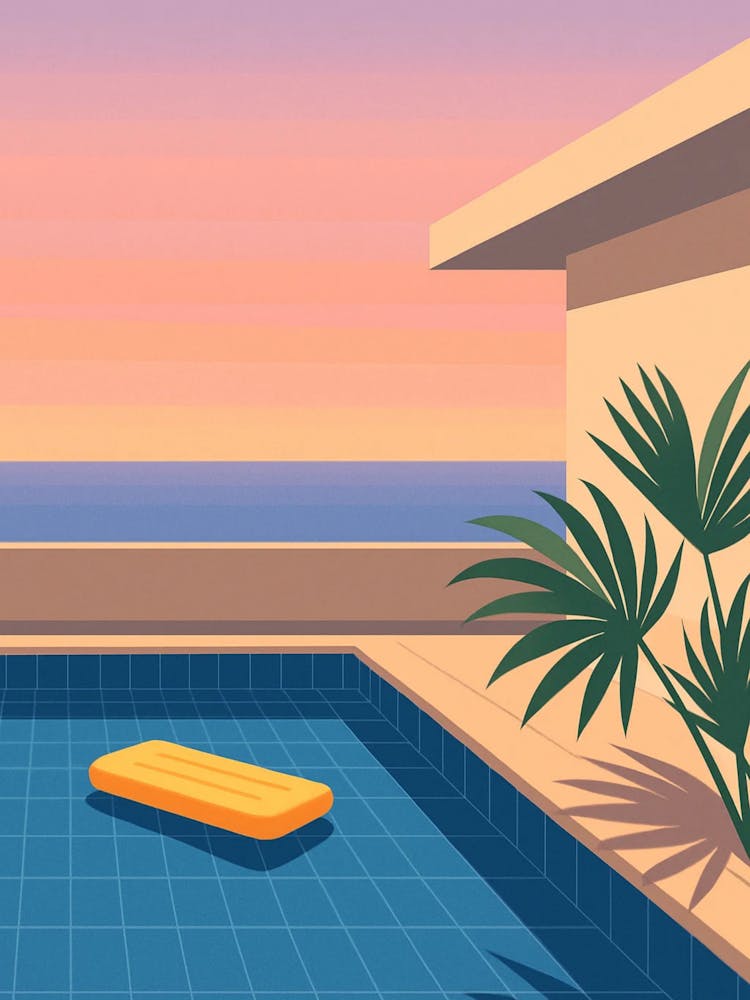 Pool At Sunset