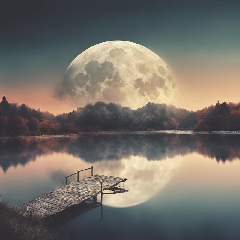 Moonlight Over Lake