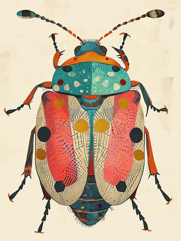Illustration d'Insecte Colorée Scarabée de Juin 7