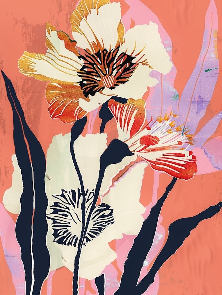 Illustration Fleurie Colorée Cinéraire 7