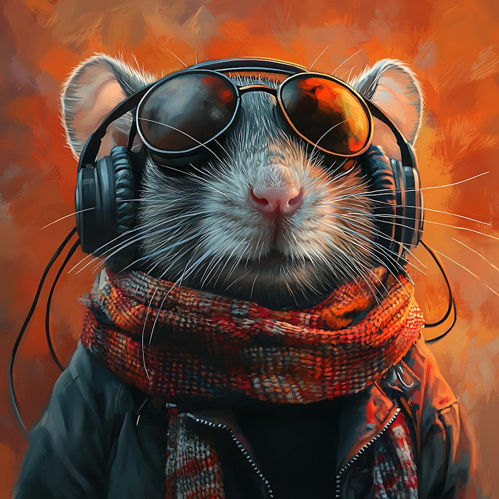 Cool Rat With Headphones 9