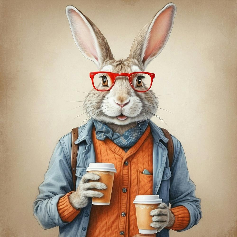 Rabbit With Coffee 1