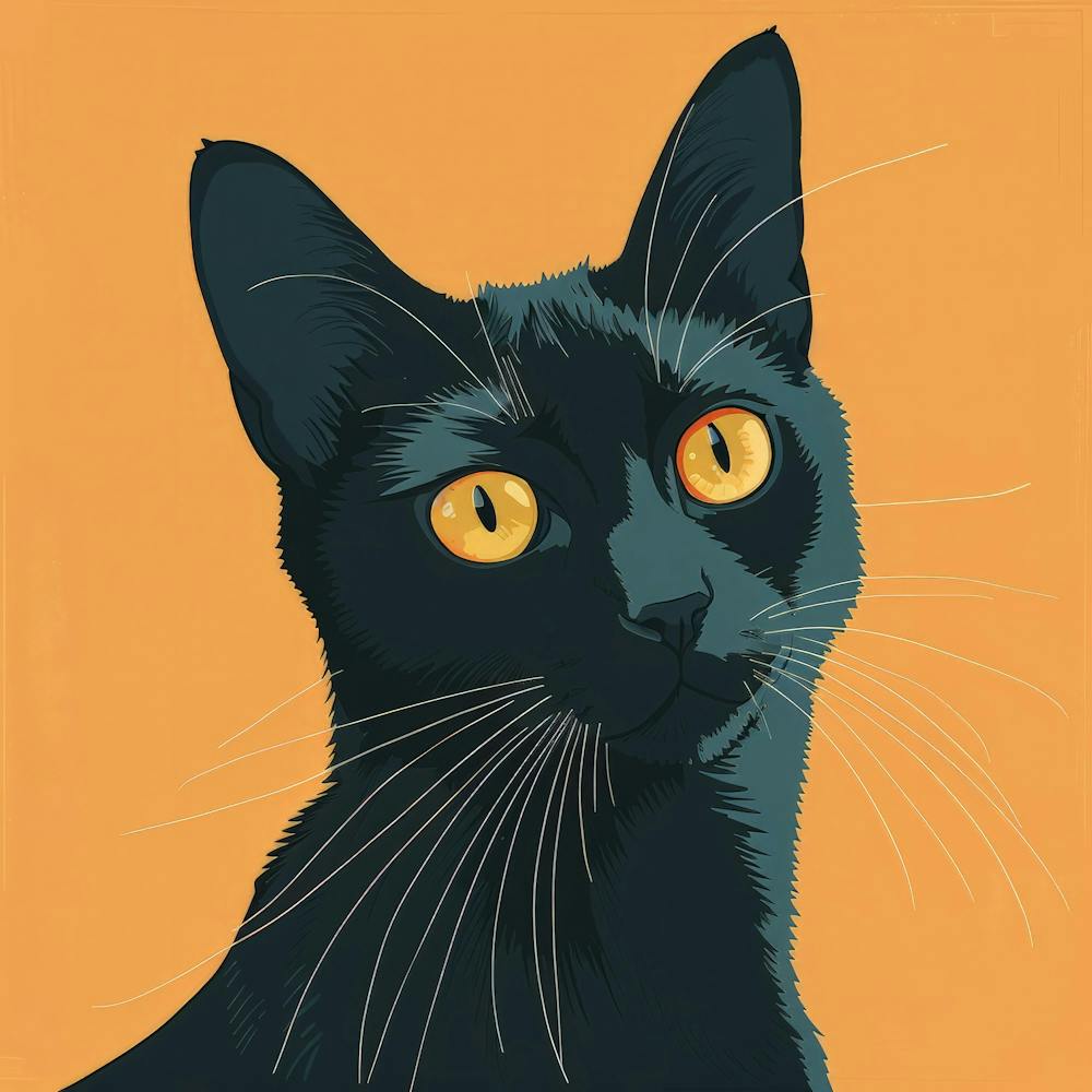 Black Cat With Yellow Eyes 1