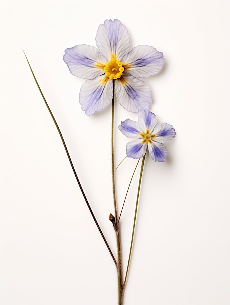Pressed Wildflower Botanical Art Blue Eyed Grass 1