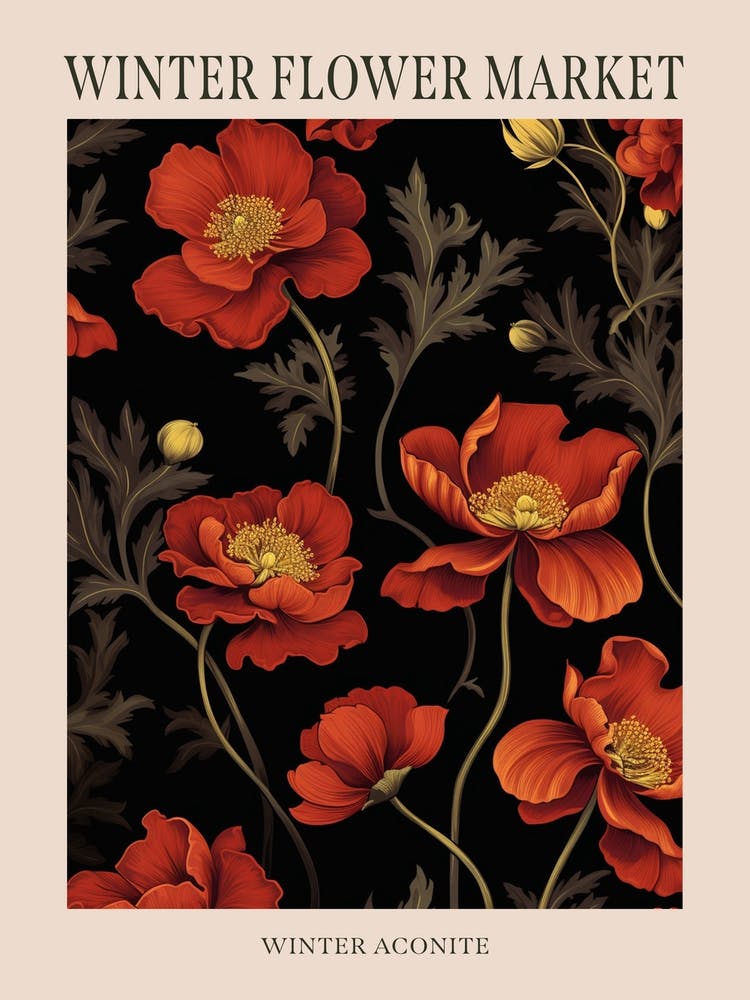 Winter Aconite 1 Winter Flower Market Poster