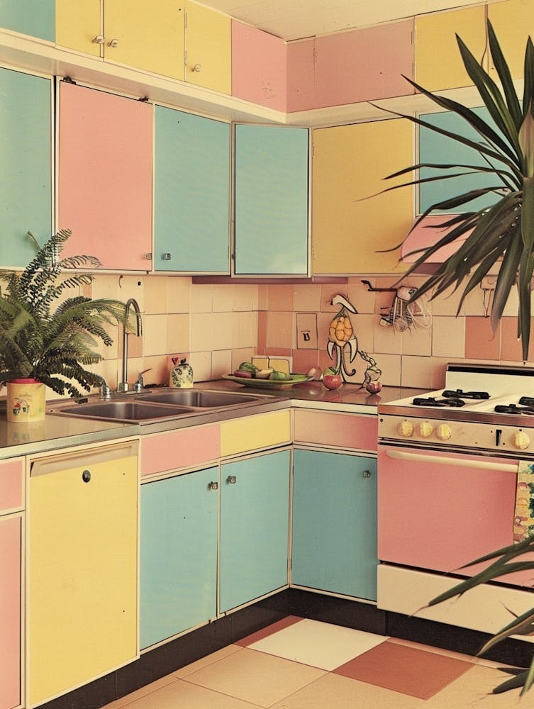 Kitsch Vintage Pastel Kitchen 3