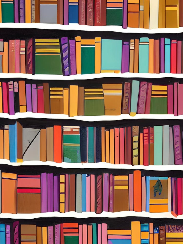 Wobbly Wonky Bookshelf Books Bookcase Simpleabstract Study