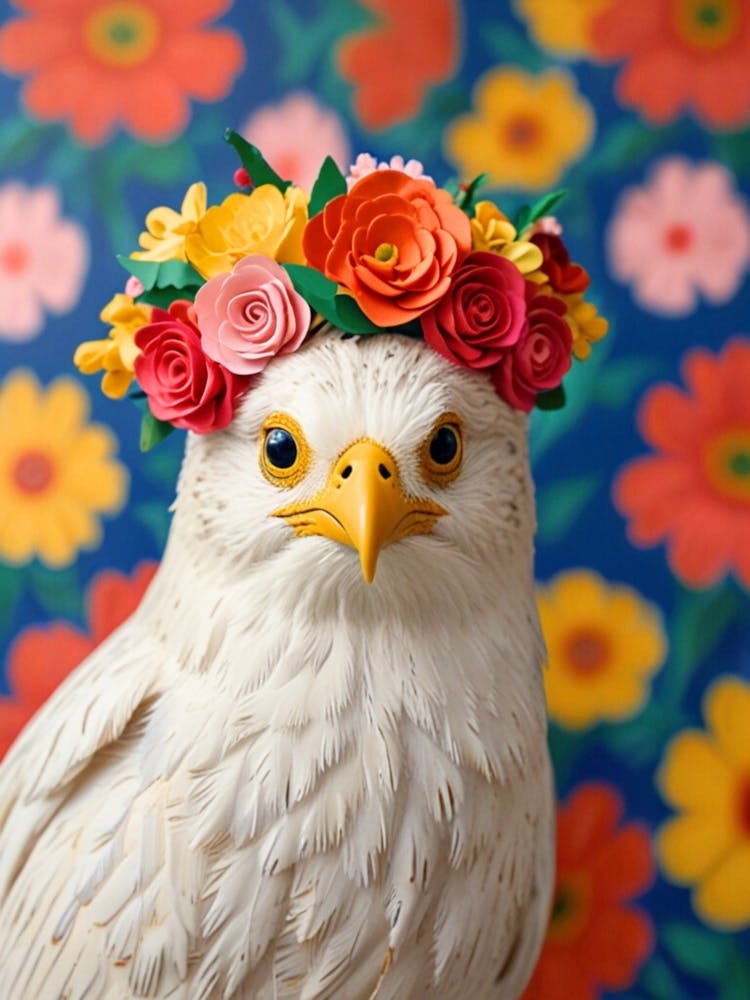 Adler mit Blumenkrone 1