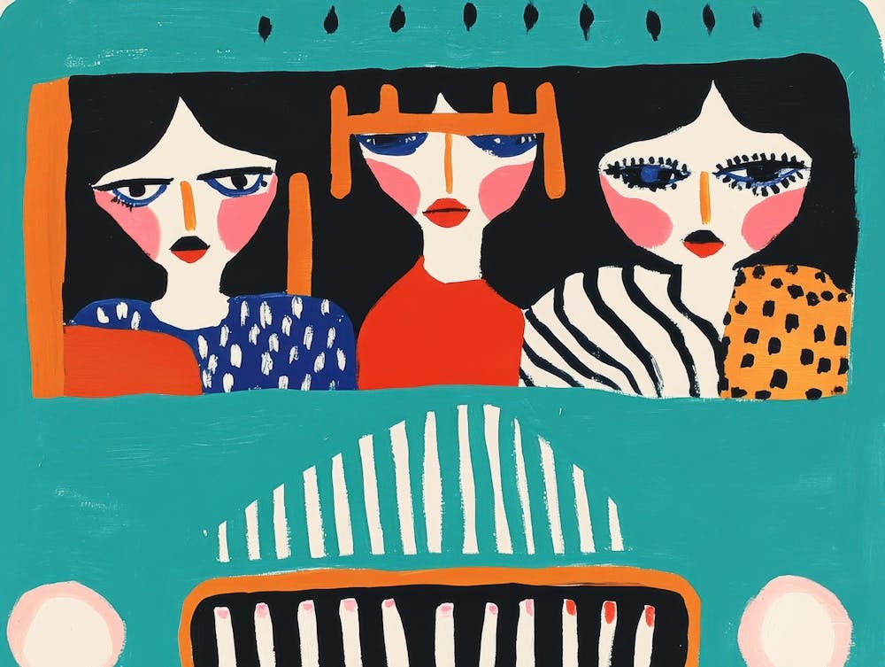 Three Girls In A Bus