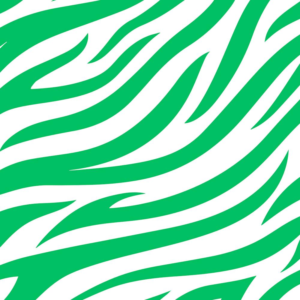Op Art Zebra in Green and White