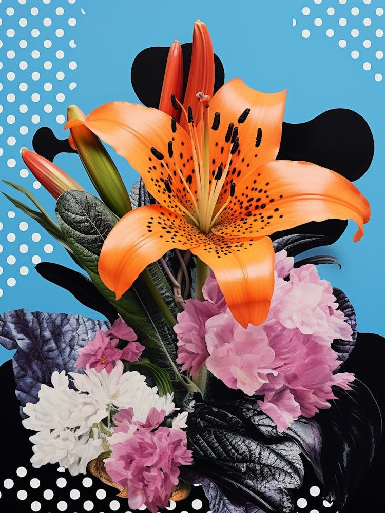 Surreal Florals Lily 5 Flower Painting