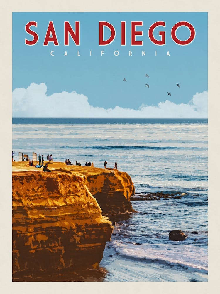 San Diego California Reiseplakat
